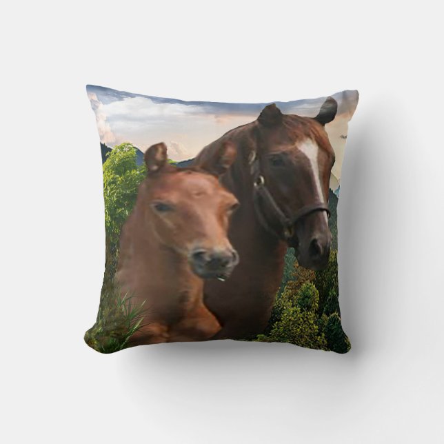 Coussin J'adore les chevaux (Recto)