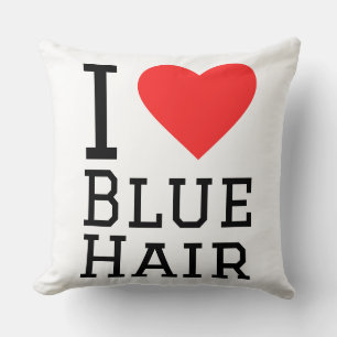 Coussin J'adore les cheveux bleus