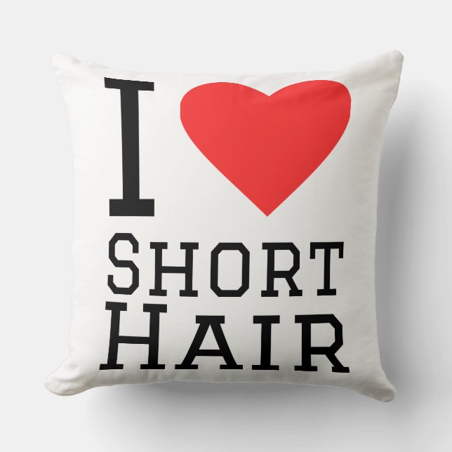 Coussin J'adore les cheveux courts (Recto)