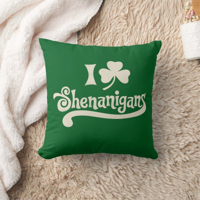 Coussin J'adore les Clover Shamrock St Patrick's Shenaniga (Couverture)