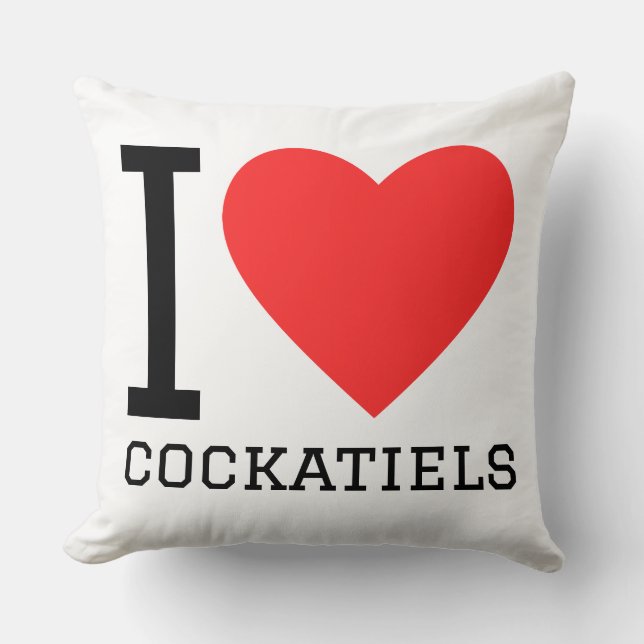 Coussin J'adore les cockatiels (Recto)