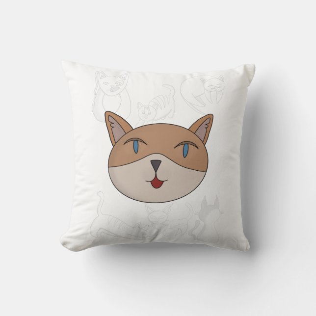 Coussin J'adore les couvertures de couette pour chats (Recto)