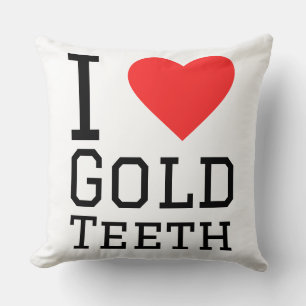 Coussin J'adore les dents en or