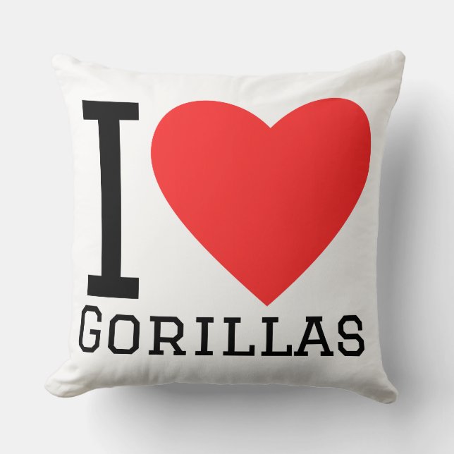 Coussin J'adore les gorilles  (Recto)