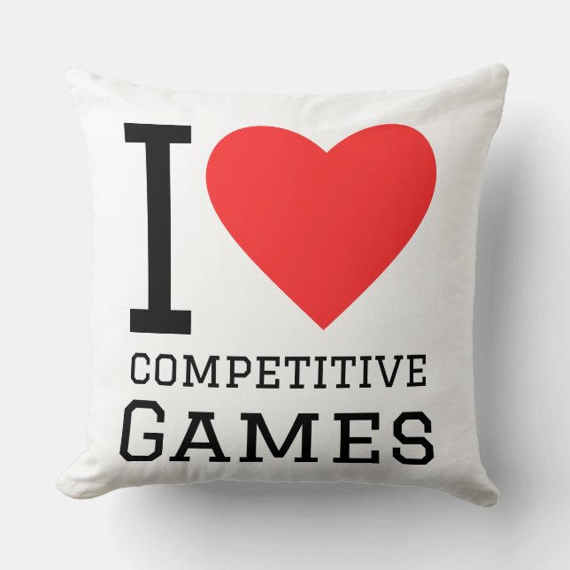 Coussin J'adore les jeux compétitifs (Recto)