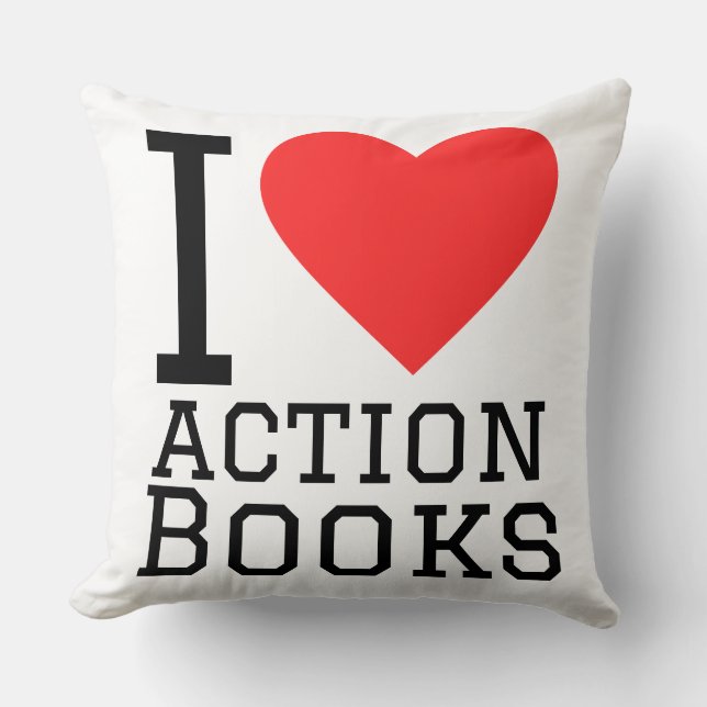 Coussin J'adore les livres d'action (Recto)