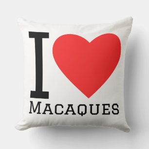 Coussin J'adore les macaques