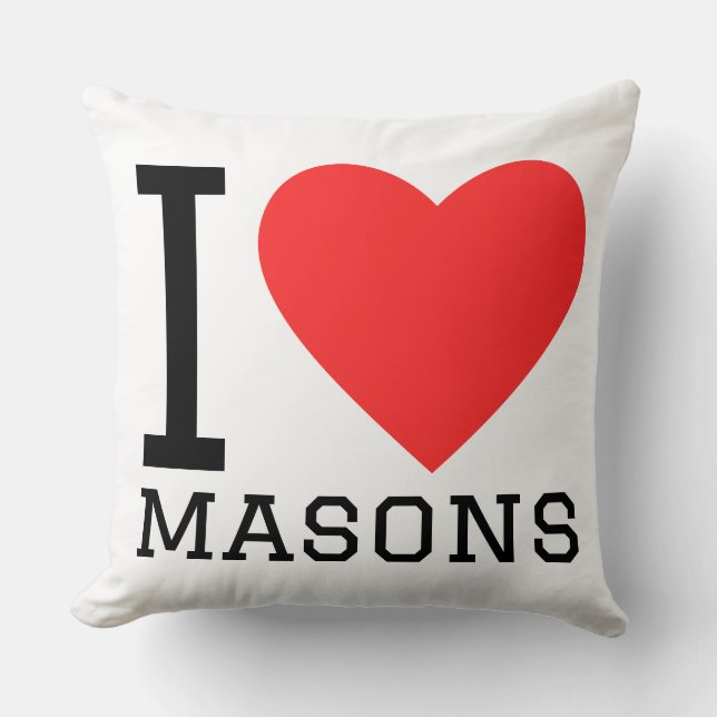 Coussin J'adore les maçons  (Recto)