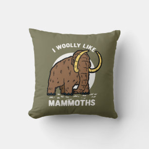 Coussin J'adore les mammouths laineux Anniversaire d'anima