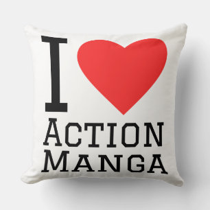 Coussin J'adore les mangas d'action 