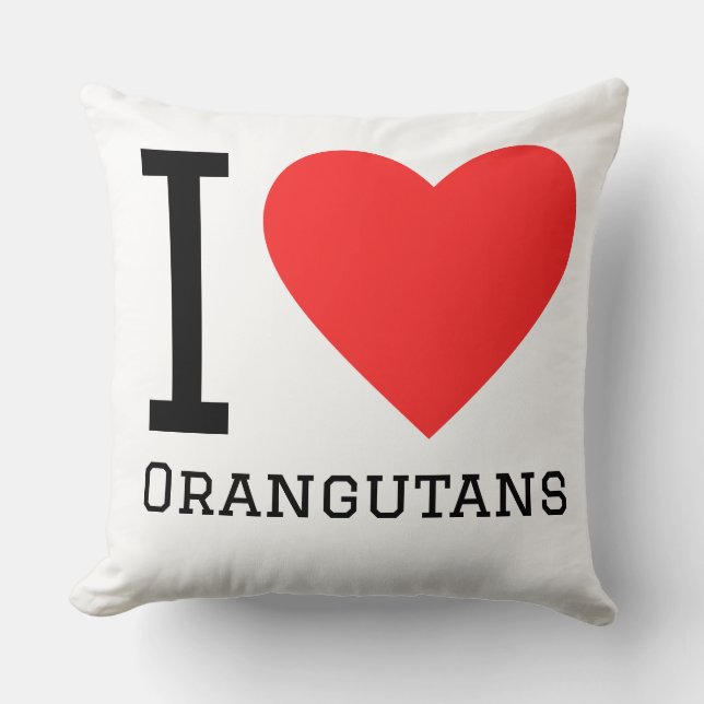 Coussin J'adore les orangs-outans (Recto)