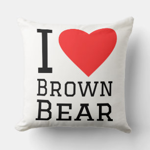 Coussin J'adore les ours bruns
