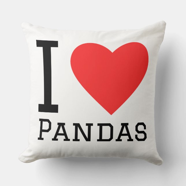 Coussin J'adore les pandas (Recto)