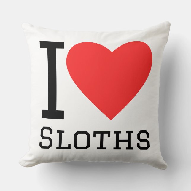 Coussin J'adore les paresseux (Recto)