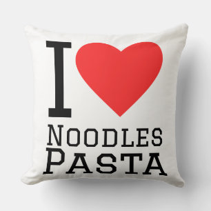 Coussin J'adore les pâtes nouilles