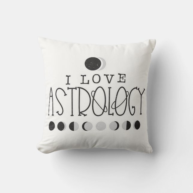 Coussin J'adore les phases du Soleil et de la Lune en astr (Recto)