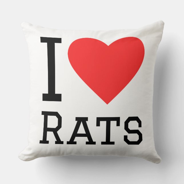 Coussin J'adore les rats (Recto)