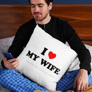 Coussin J'adore les sandwichs de My Wife