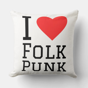 Coussin J'adore les stickers carré punk folk