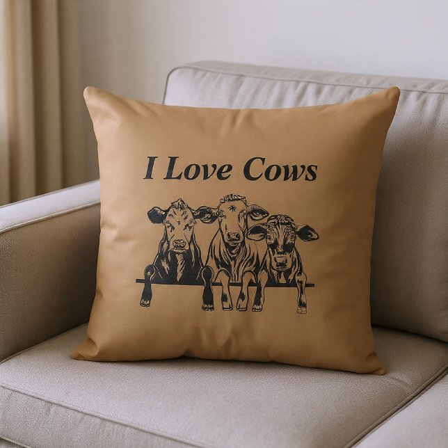 Coussin J'adore les vaches (Créateur téléchargé)