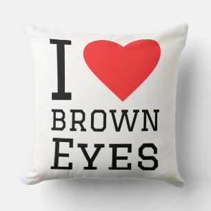 Coussin J'adore les yeux marrons