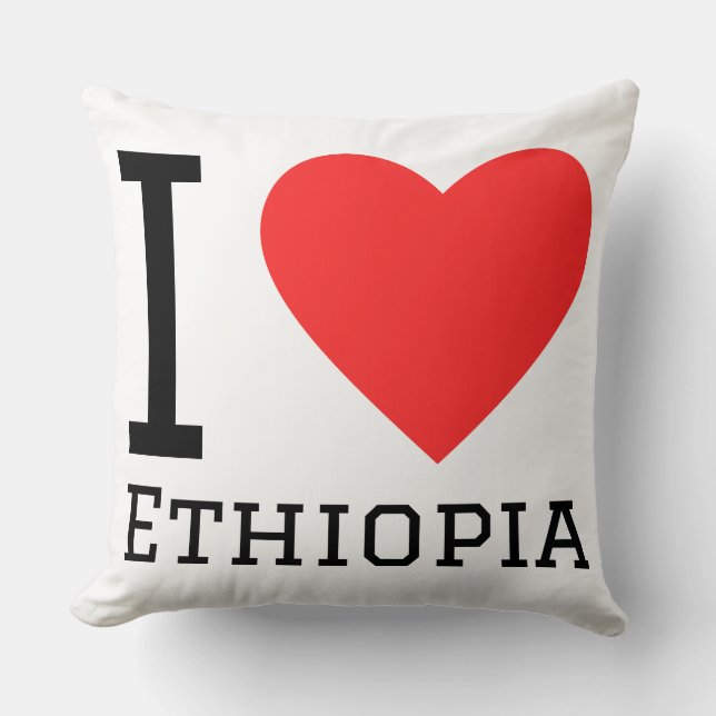 Coussin J'adore l'Éthiopie  (Recto)