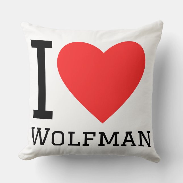 Coussin J'adore l'homme-loup (Recto)