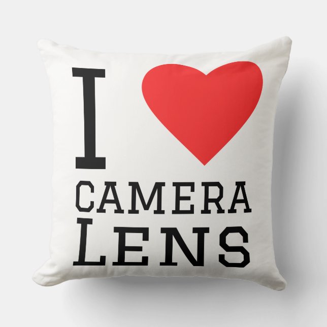 Coussin J'adore l'objectif de l'appareil photo (Recto)
