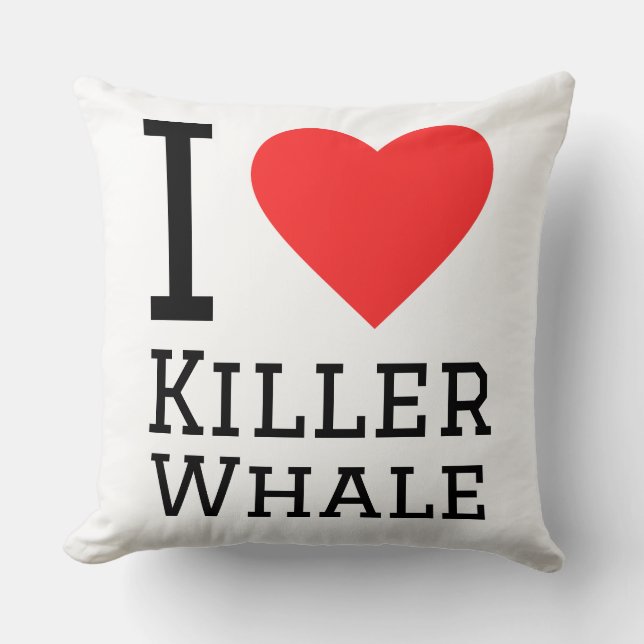Coussin J'adore l'orque (Recto)