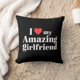 Coussin J'adore ma copine incroyable Je ♥ ma petite amie s