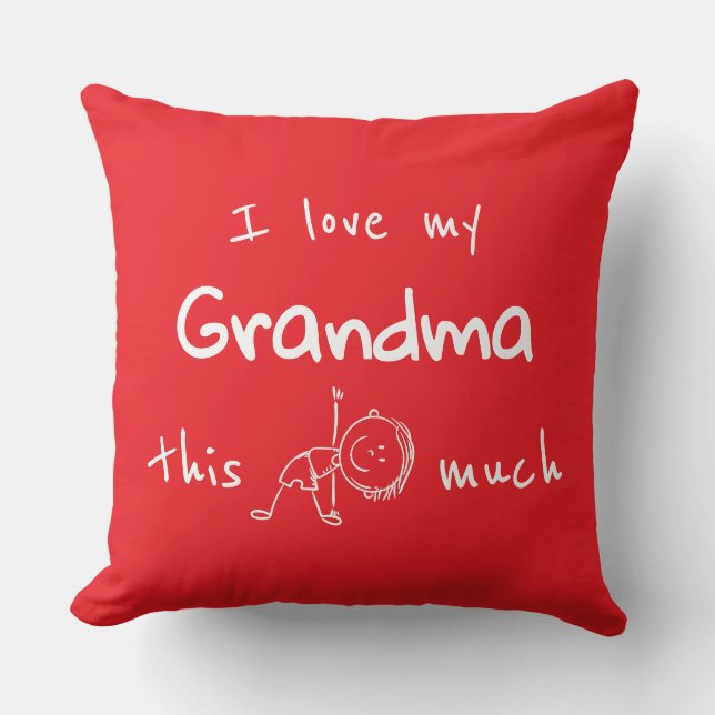Coussin J'adore ma grand-mère typographie nommée graphique (Recto)