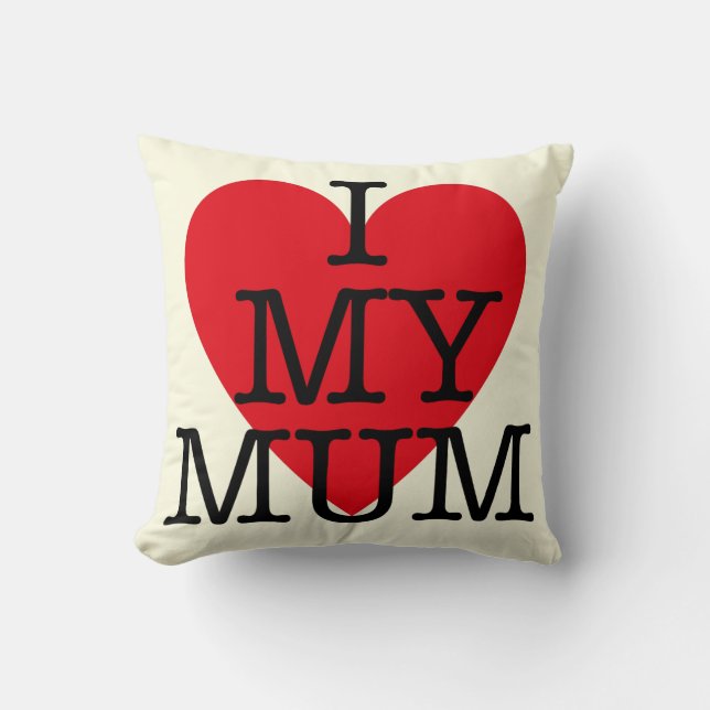 Coussin J'adore ma maman citation mignonne de la Saint-Val (Recto)