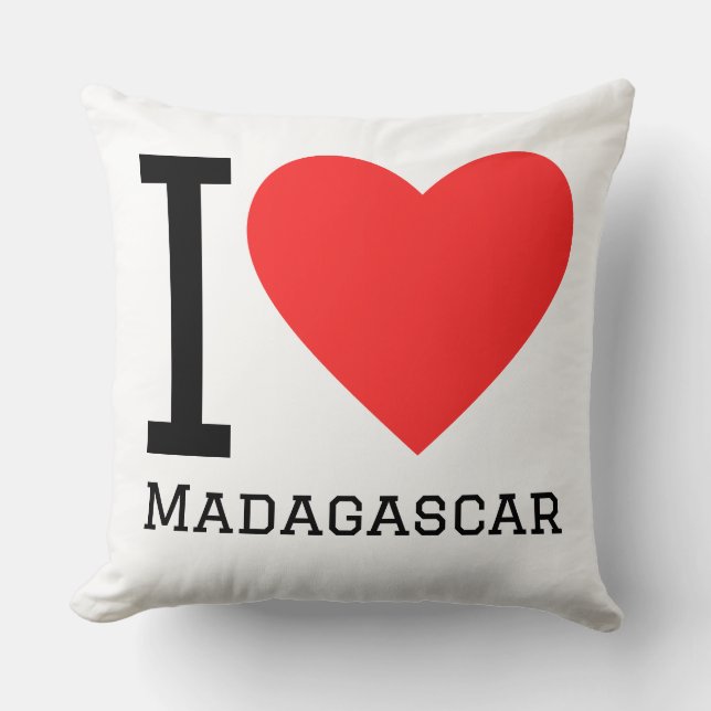 Coussin J'adore Madagascar  (Recto)