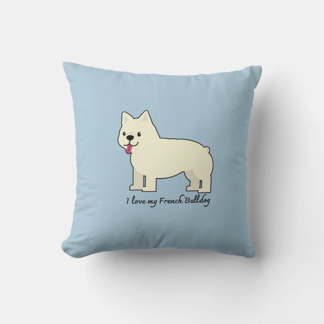 Coussin J'adore mon Bouledogue Français (Recto)