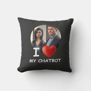 Coussin ❤️J'adore mon chatbot, crée ma propre photo