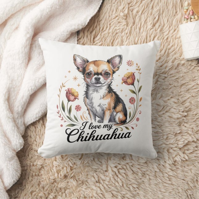 Coussin J'adore mon chihuahua  (Couverture)