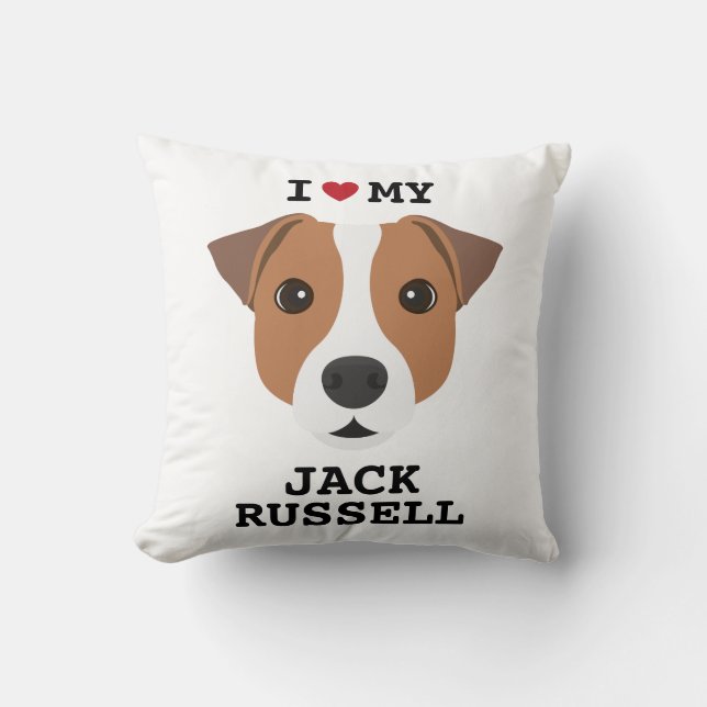 Coussin J'adore mon Jack Russell (Recto)