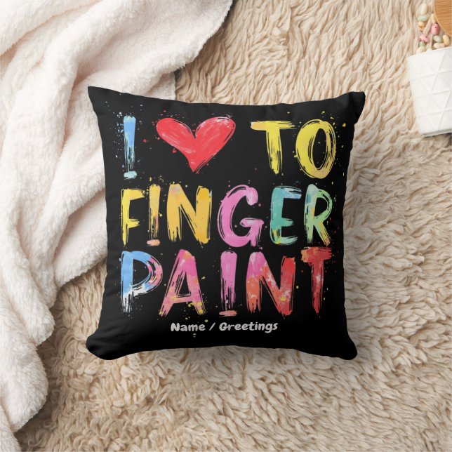 Coussin J'adore peindre avec les doigts des Saint-Valentin (Couverture)