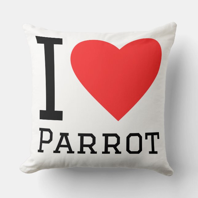Coussin J'adore perroquet (Recto)