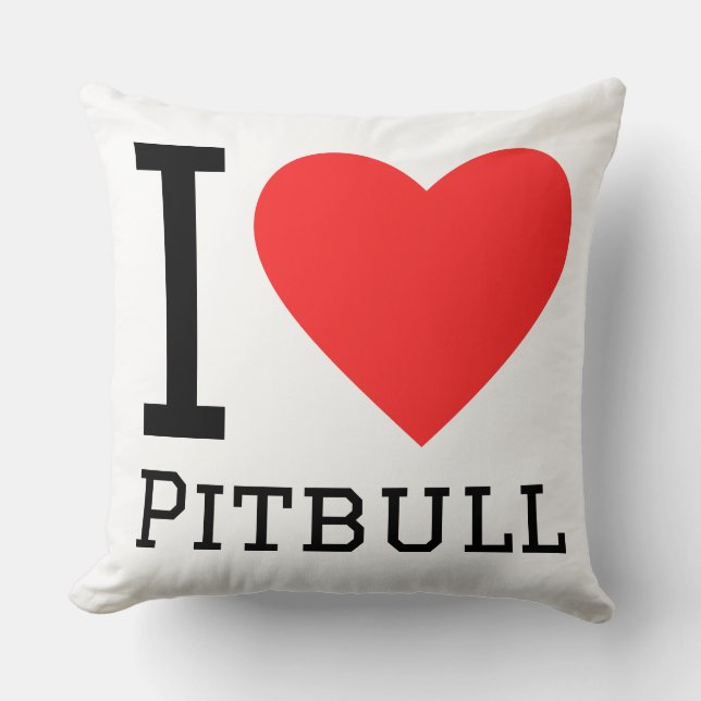 Coussin J'adore pitbull (Recto)