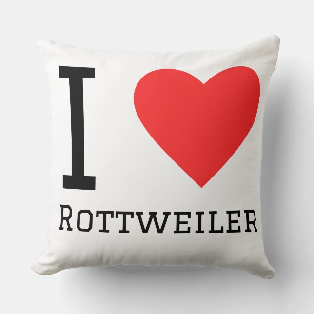 Coussin J'adore Rottweiler  (Recto)