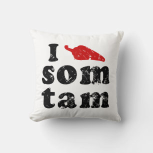 Coussin J'adore Som Tam ❤ Nourriture Thaïlandaise Isan Lao
