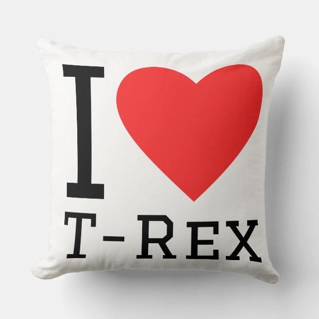 Coussin J'adore T rex  (Recto)