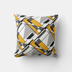Coussin Jagged Mobile comme Gold Grey Black Slanted Mosaïq