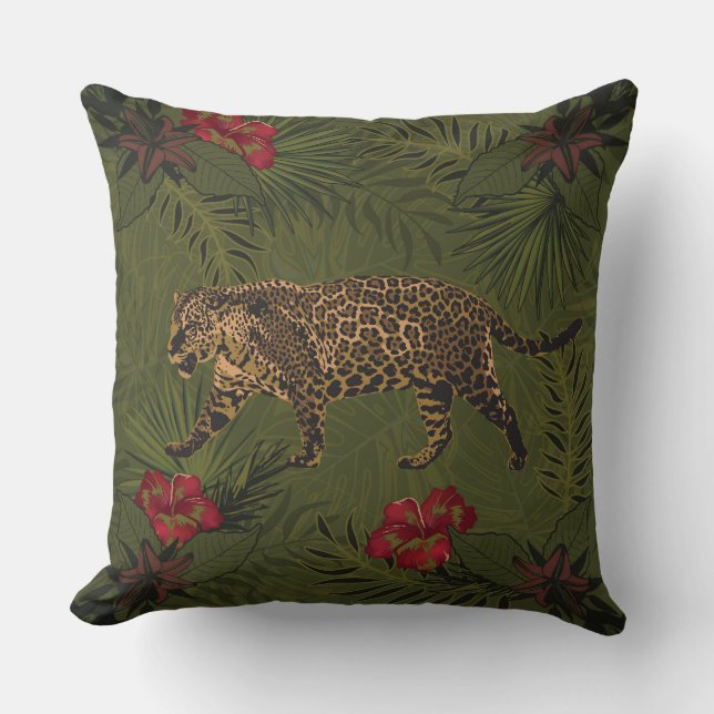 Coussin Jaguar Dans La Jungle Tropicale (Recto)
