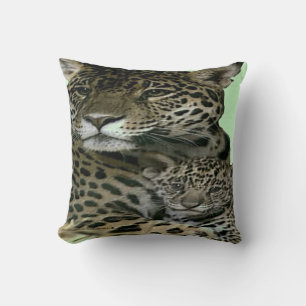 Coussin "Jaguar noir & famille"