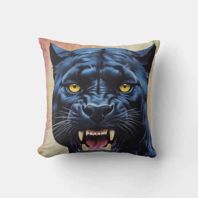 Coussin Jaguar - Panthère noire (Recto)