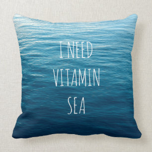 Coussin J'AI BESOIN DE LA MER de VITAMINE - reposez avec