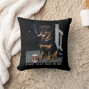 Coussin J'ai Ce Chien En Moi, Personnalité Drôle De Rottwe