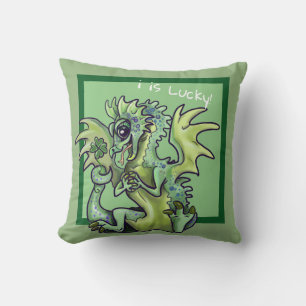 Coussin "j'ai de la chance !" Lucky Shamrock Dragon